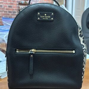 Kate Spade Black and Animal Print Backpack (Used) Good Condition
